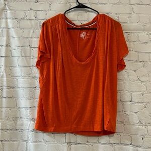 Pilcro and the Letterpress Orange Split Sleeve Oversized Top SZ Med